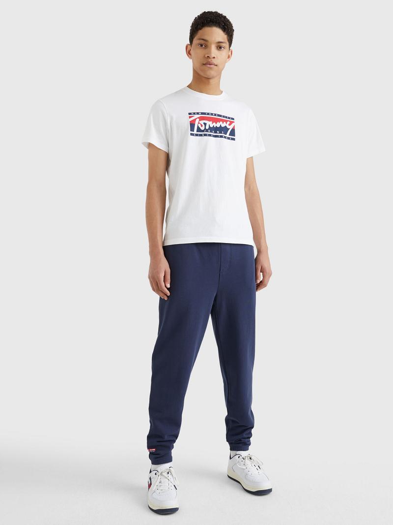 Férfi Tommy Hilfiger Nyc logo Póló Fehér | HU 840TCE